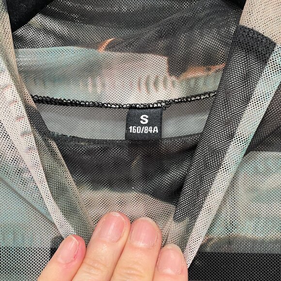 2000s raver Matrix x Joyrich Neo mesh womens turtleneck size S - Picture 2 of 3